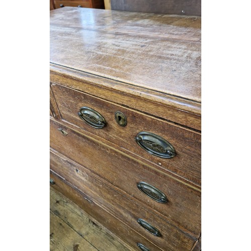 450 - 19th century mahogany straight front chest of 2 over 3 graduating draws