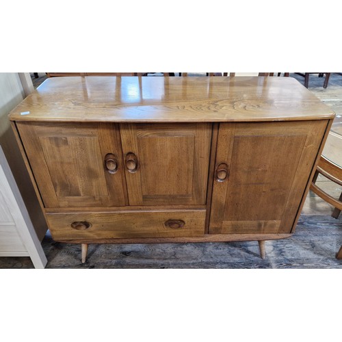 478 - Ercol Windsor sideboard with 2 shelved cupboards, inner cutlery drawer and draw to base