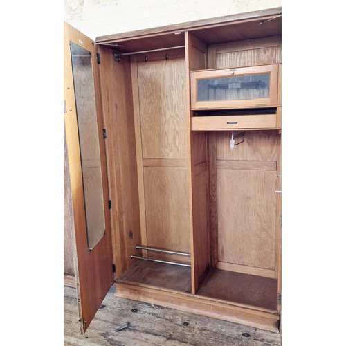 485 - Art Deco 3-piece bedroom suite comprising tall boy, wardrobe and dressing chest