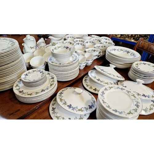 83 - Large quantity of Royal Doulton Burgundy dinnerware