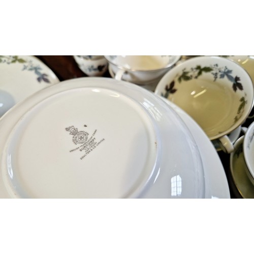 83 - Large quantity of Royal Doulton Burgundy dinnerware