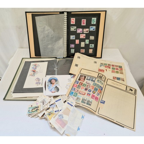 10 - Two albums of GB First Day Covers and world stamps plus various loose tea cards etc