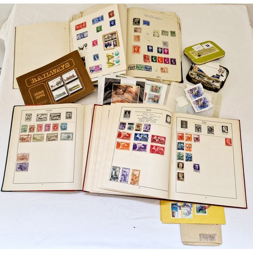 13 - Three albums of world stamps and various loose GB stamps