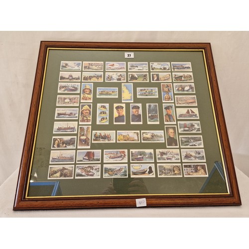 27 - Framed set of Ogden's story of the lifeboat cigarette cards