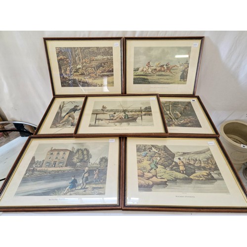 34 - Collection of 7 coloured sporting prints H. Alkin delt