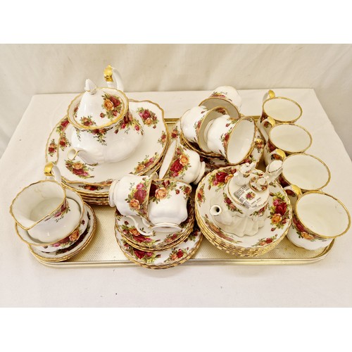 53 - Quantity of Royal Albert Old Country Roses dinnerware including decorative teapot etc