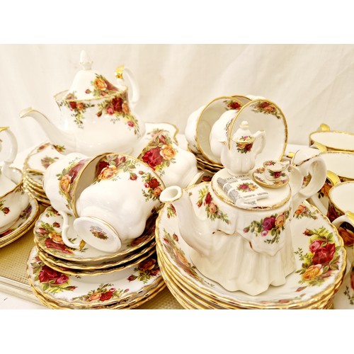 53 - Quantity of Royal Albert Old Country Roses dinnerware including decorative teapot etc