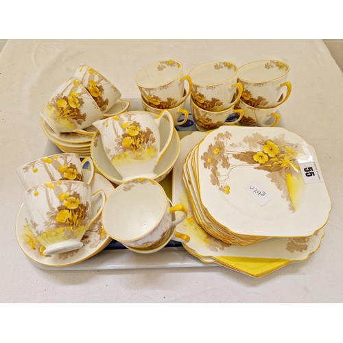 55 - Art Deco Shelly floral teaware