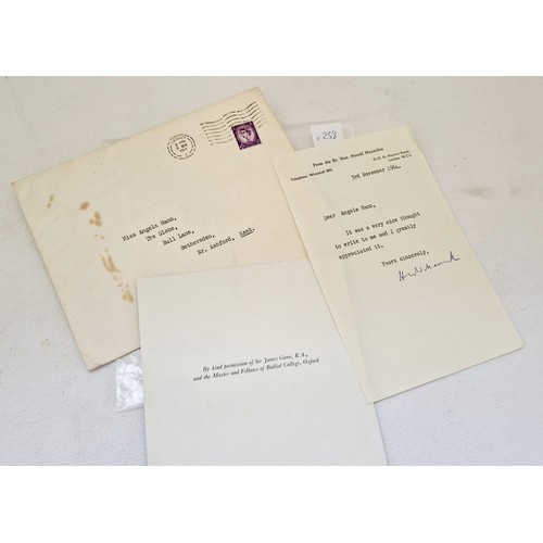 8 - British Politics, Harold MacMillan (1894-1986, Prime Minister 1957-63) a typed signed letter and por... 