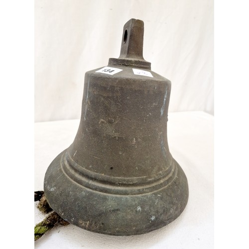 134 - Vintage brass school bell approx. 25cm diameter