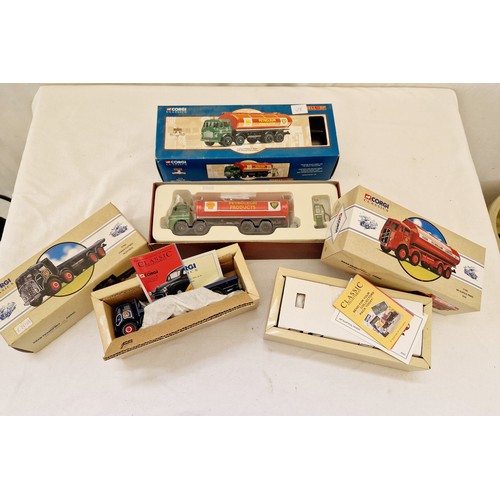 205 - Three Corgi classic boxed model vehicles Shell BP tanker; ERF Elliptical tanker and Foden flatbed lo... 