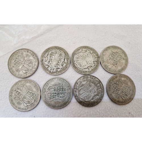 251 - Eight George V half crowns 1921 - 1933