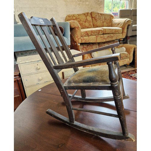 359 - Childs Edwardian beech slat back rocking chair