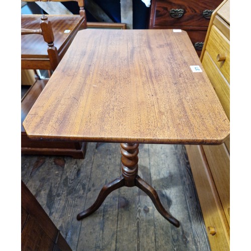 371 - 19th century rectangular mahogany tilt-top occasional table on turned baluster support to three spla... 