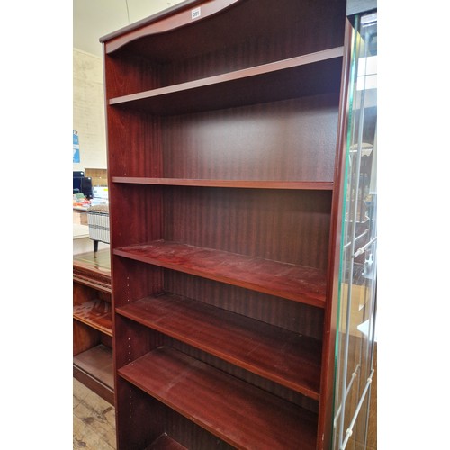 391 - Modern mahogany six-tier open bookcase