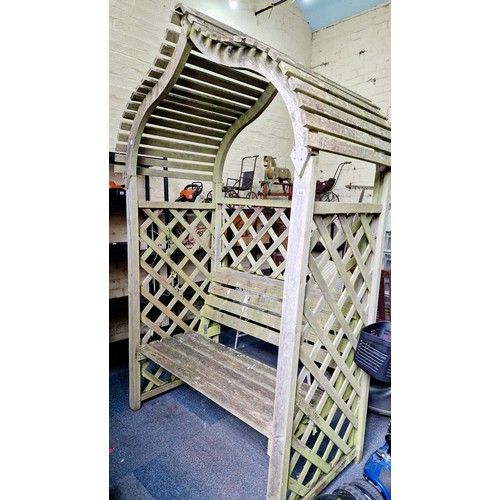 413 - Wooden garden arbour seat