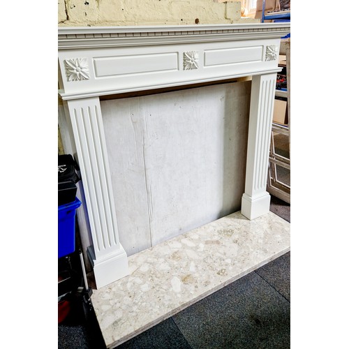 438 - Modern MDF fire surround and marble hearth