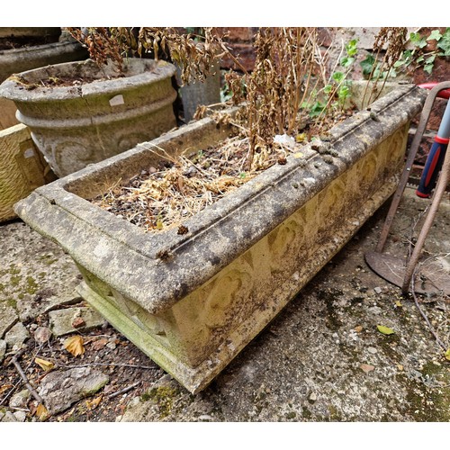 452 - Rectangular simulated stone planter