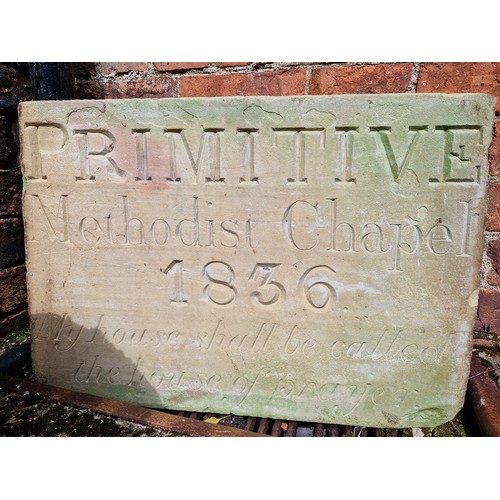 455 - Victorian rectangular carved plaque Primitive Methodist Chapel 1836