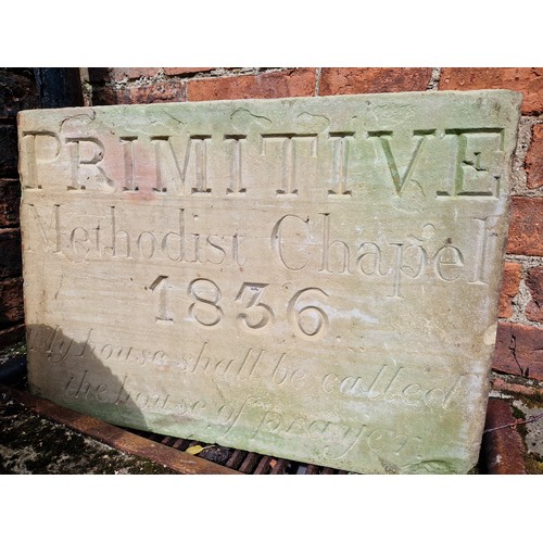 455 - Victorian rectangular carved plaque Primitive Methodist Chapel 1836