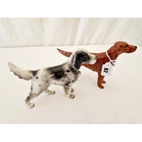 62 - Beswick gloss Setter and another gloss dog