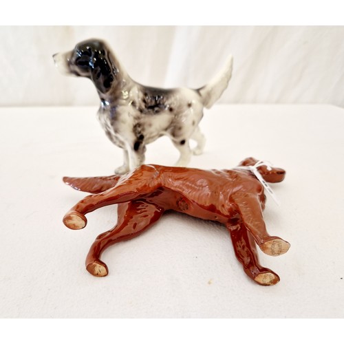 62 - Beswick gloss Setter and another gloss dog