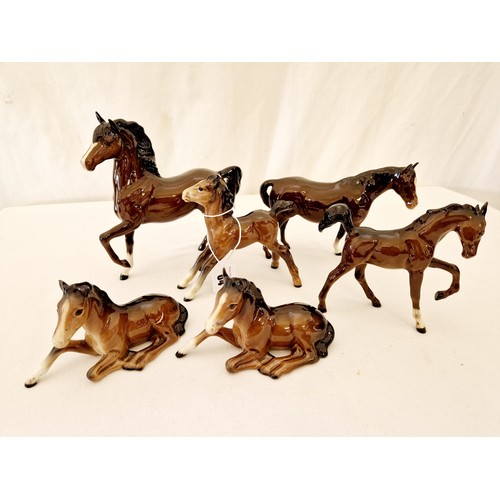 64 - Collection of 6 gloss foals and horses