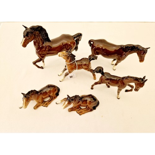 64 - Collection of 6 gloss foals and horses