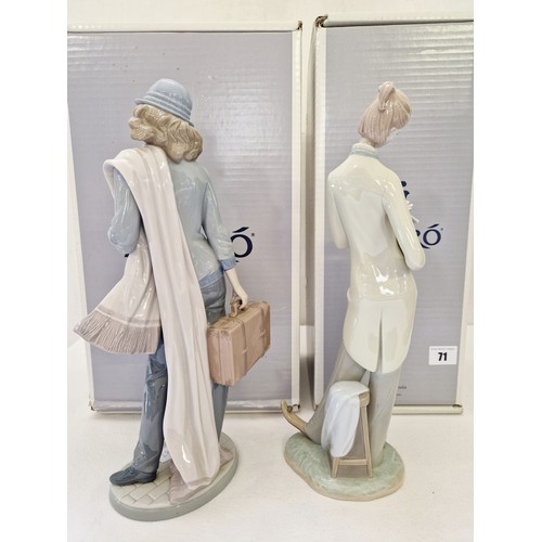 71 - Two boxed Lladro lady figurines 'On my way Home' and 'Romantic Clown'