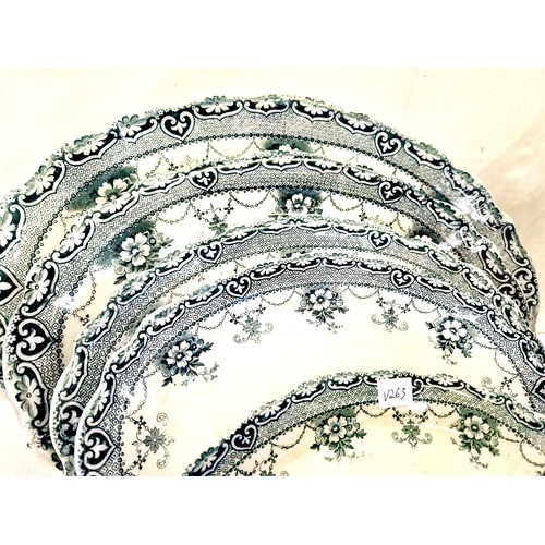 74 - Qty of blue and white ware incl. Meissen stoppered jar etc and green graduated meat plates