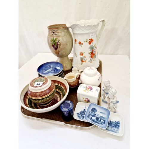 96 - Various pottery and ceramic incl. Danish blue and white plates