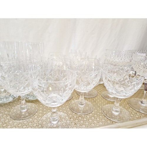 105 - Qty of various cut drinking glasses