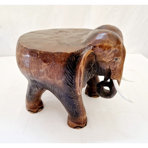 107 - Carved treen elephant stand