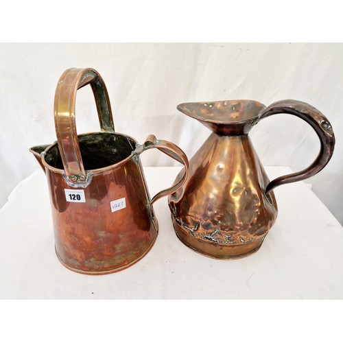 120 - 19th century copper gallon measure and jug