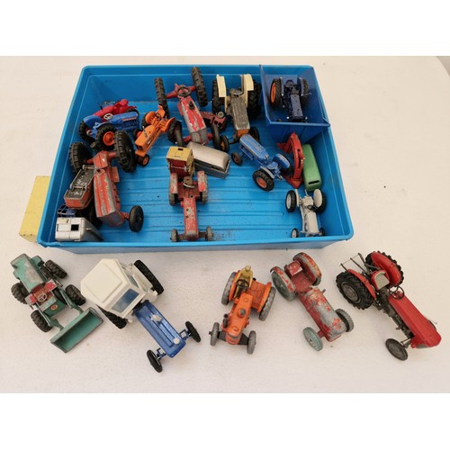 210 - Qty of vintage Dinky farm and other diecast vehicles incl. Field Marshall Tractor 301, Britains Ford... 