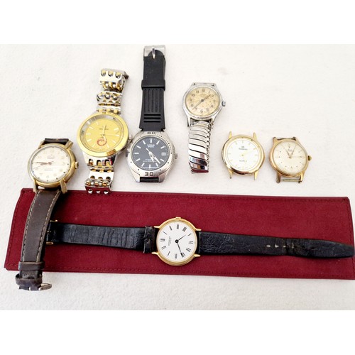 239 - Seven various gents wristwatches incl. Raymond Weil wind-up