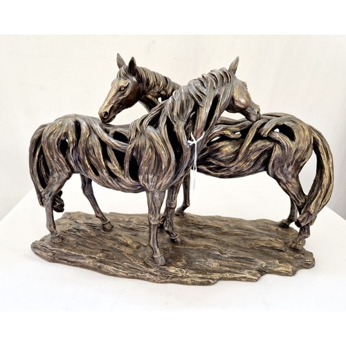 113 - Genesis bronze horse sculpture QQ012 approx. 37cm (h) x 56cm (w) x 23cm (d)