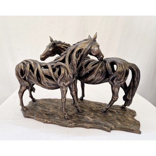 113 - Genesis bronze horse sculpture QQ012 approx. 37cm (h) x 56cm (w) x 23cm (d)