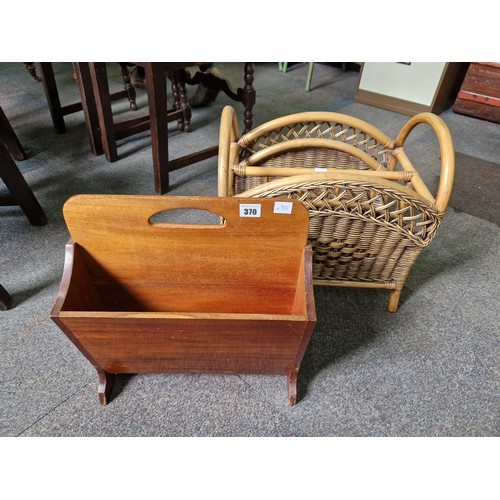 370 - Mahogany and cane magazine racks