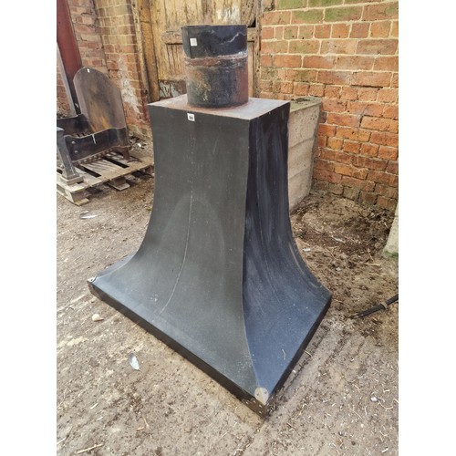 381 - Large metal chimney hood (made by Mick Toyne) approx. 89cm (h) x 62cm (d) x 103cm (w) 
112cm high in... 