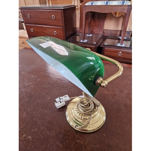 258A - Reproduction desk lamp with green glass shade