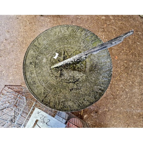 464 - Modern metal sun dial and galvanised vermin trap