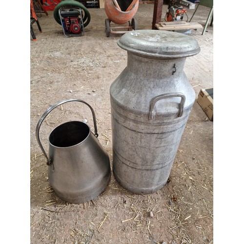 503 - Percy L. Rigby & Son Ltd Warrington galvanised milk churn and milk pail