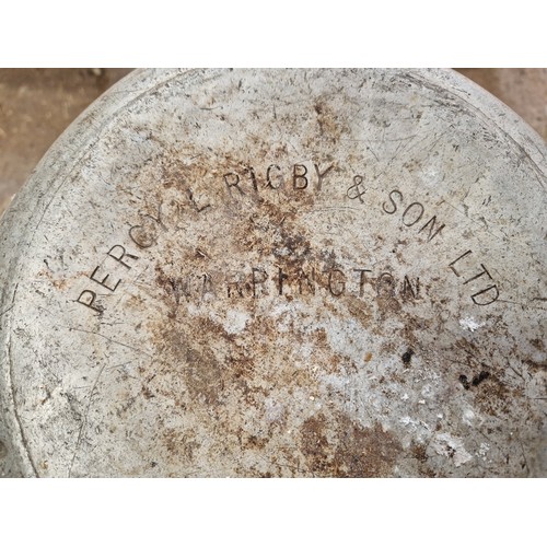 503 - Percy L. Rigby & Son Ltd Warrington galvanised milk churn and milk pail