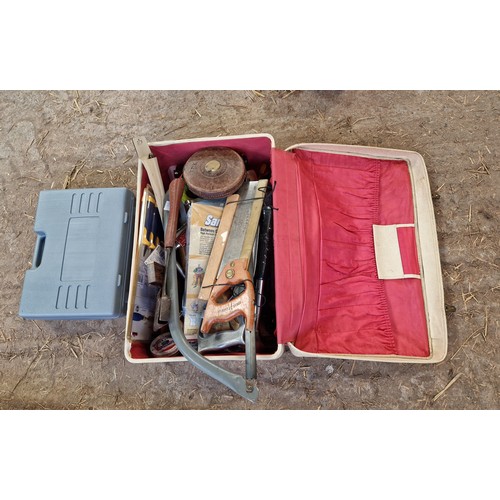 518 - Case of hand tools and cased hammer set (as new)