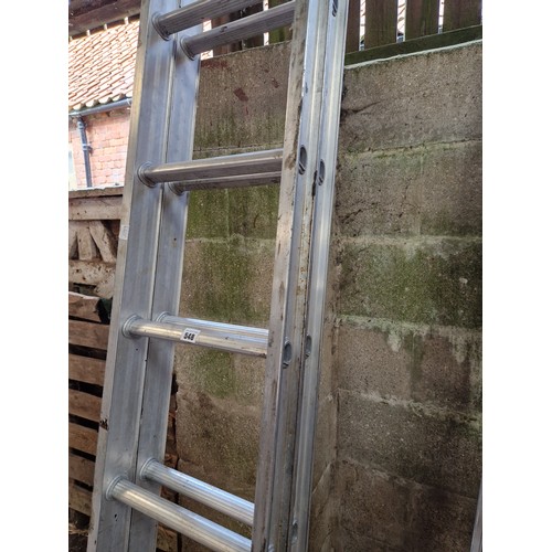 548 - Clima extending aluminium ladder 4.5m closed 8.4m extended