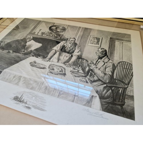 17 - Two prints; classical figure and Victorian interior