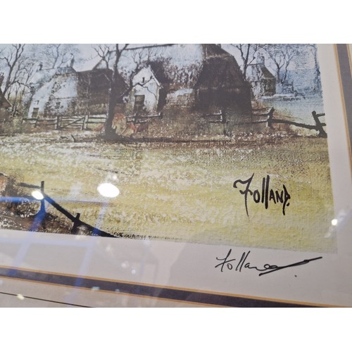 23 - Two Ltd Ed landscape prints signed on the mount The Farmland by Ron Folland and Figures & Chickens b... 