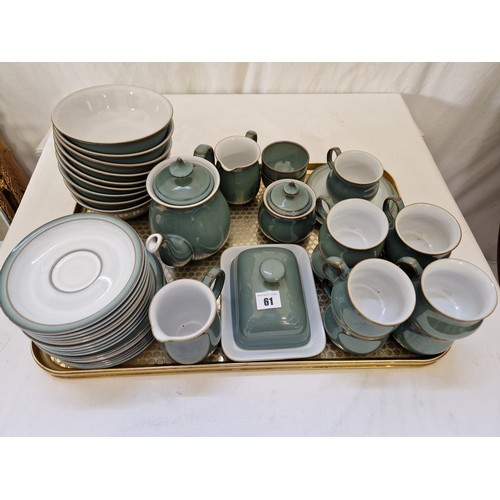 61 - Denby stoneware Regency Green breakfast set