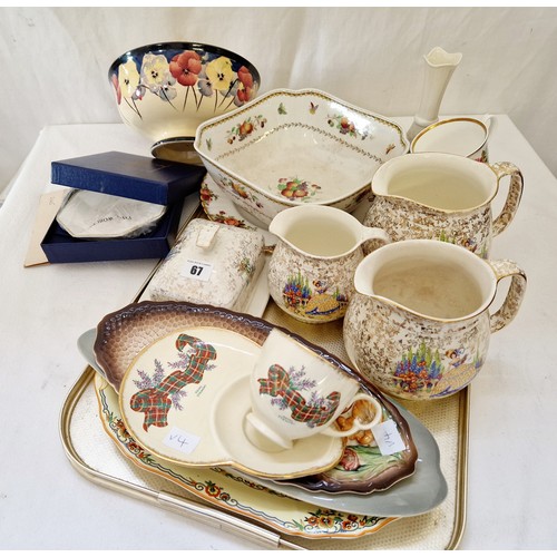 67 - Qty of ceramic incl. Royal Doulton pansy bowl, Carlton ware, Royal Albert etc